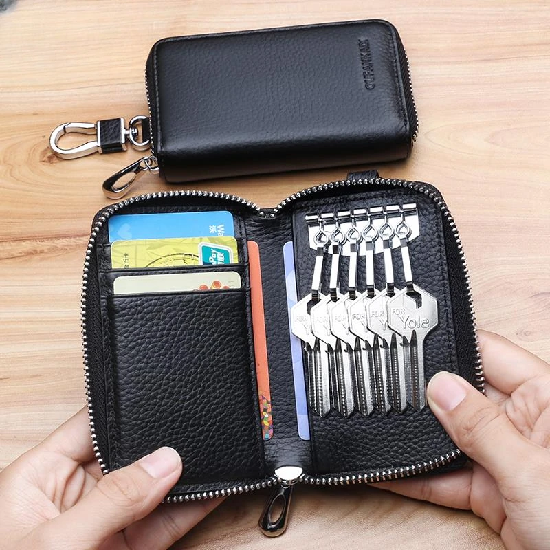 2024新款钥匙包男多功能真皮女锁匙包大容量收纳包家用钥匙扣卡包