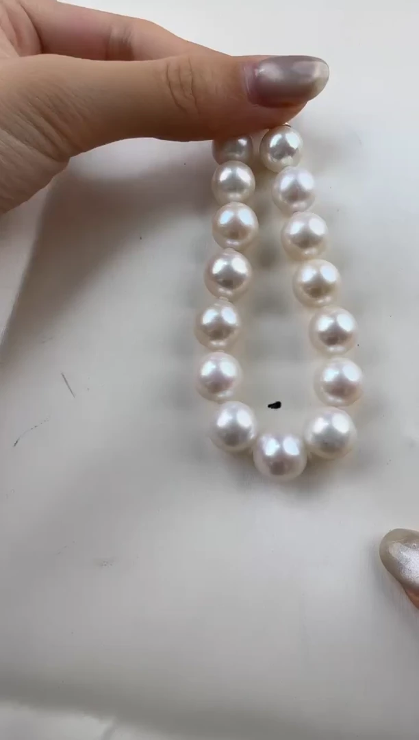 淡水珍珠手链银S925镶嵌10-11mm爱迪生手链