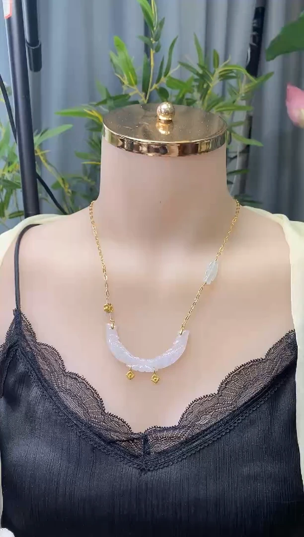 翡翠银S925镶嵌颈饰净货12996