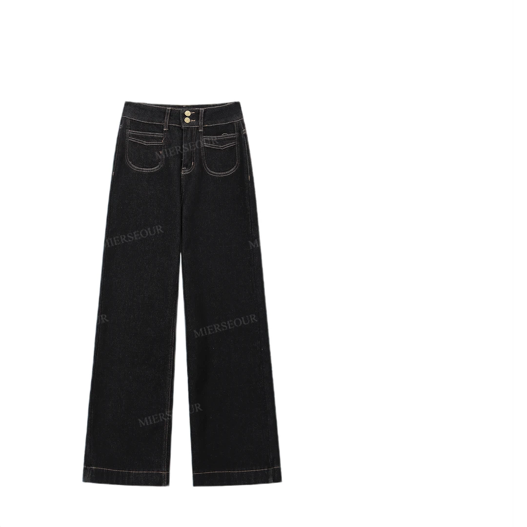 【封后轻奢设计】2024冬季新款口袋设计加厚牛仔裤588799