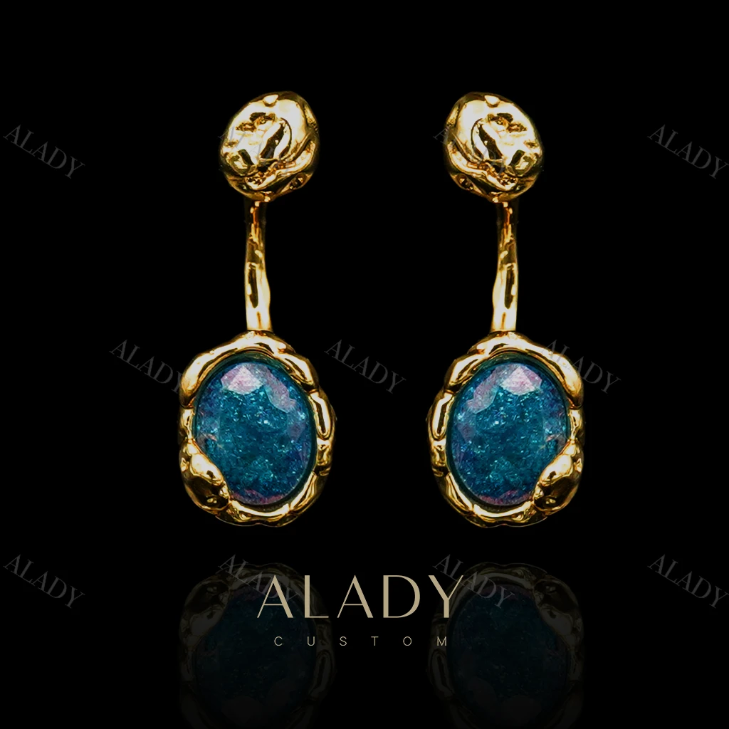 合金合成锆石耳饰 夏日果冻显白时尚气质高雅耳钉