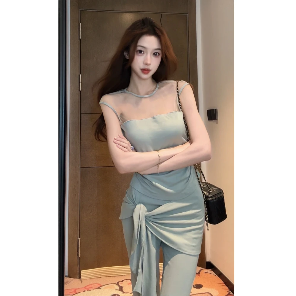 【XIAOBAWANG】法式纯欲风INS风时尚套装上衣夏季显瘦少女风度假风T