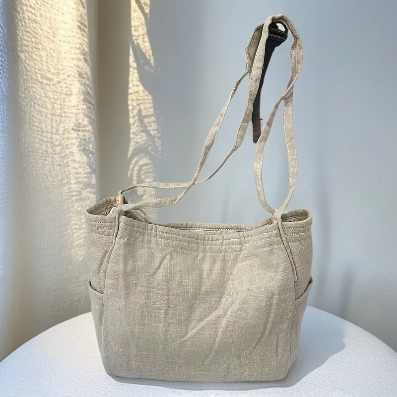 日系风麻森系单肩包