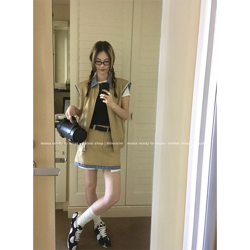 【Mona张绮贤】MONA 两面穿马甲连衣裙中腰半裙 O125A02874