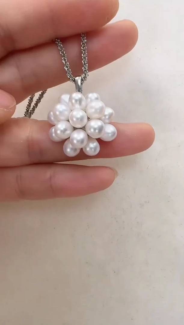 【闪购商品】淡水珍珠颈饰合金爆米花