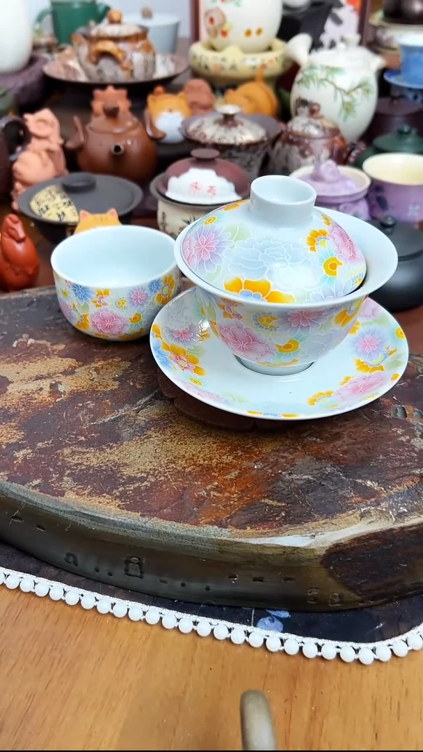 【茶瓷物语】盖碗配杯子