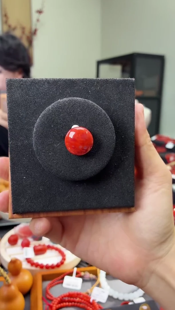 吊坠(不含链)未镶嵌南红玛瑙GX680441原矿瓦西火焰纹4圆饼17.0mm