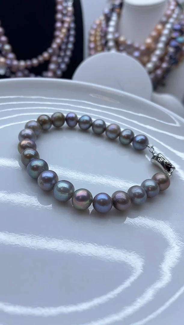 【闪购商品】淡水珍珠颈饰钛钢25