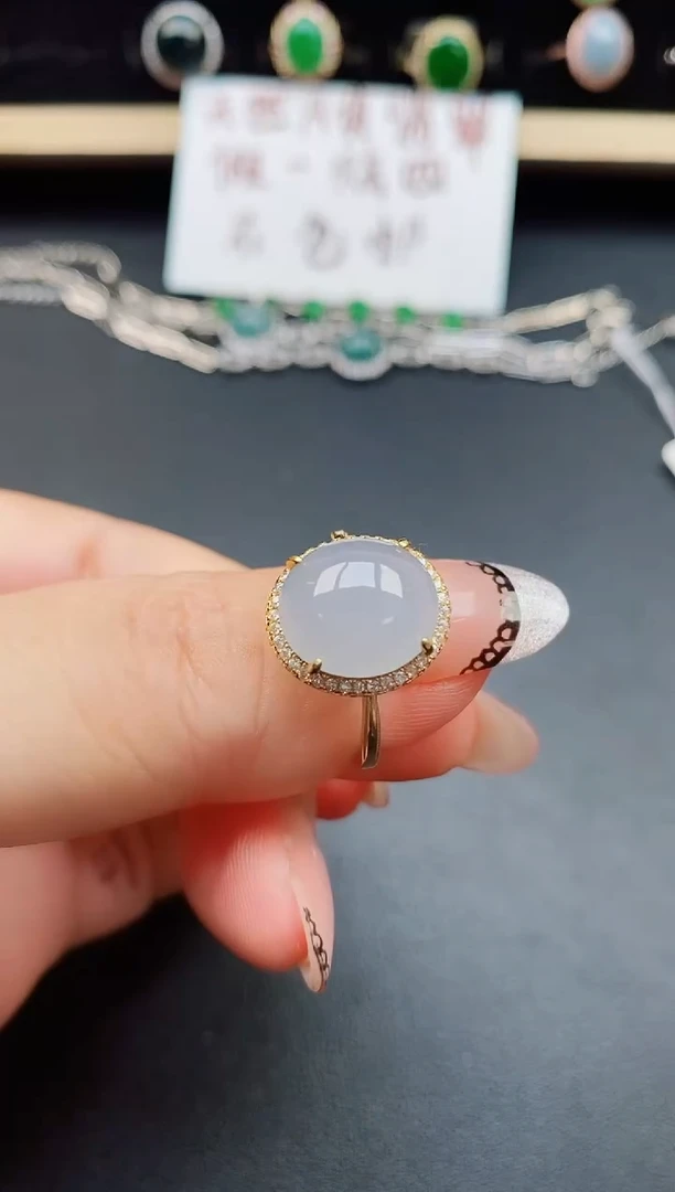翡翠戒指银S925镶嵌2020