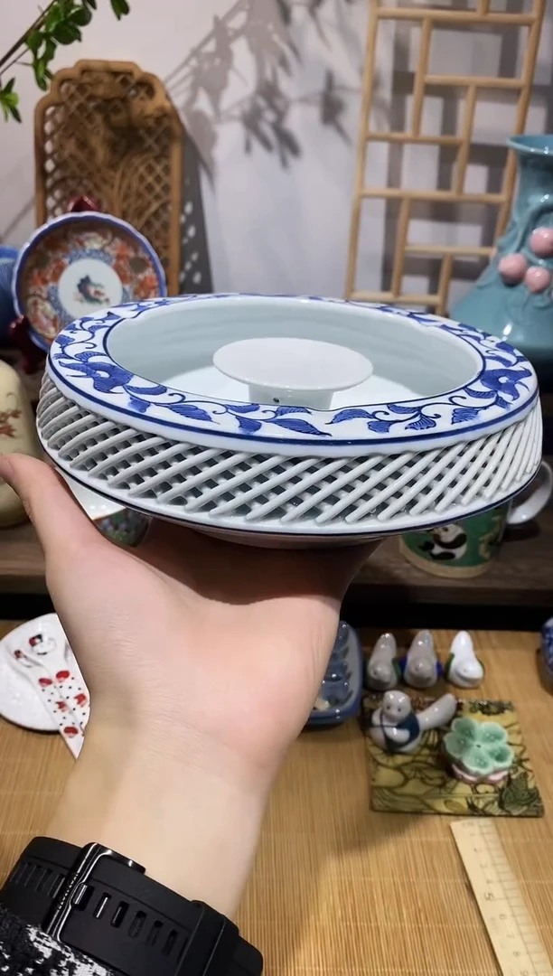 瓷片有田烧正光窑青花手绘大烟缸