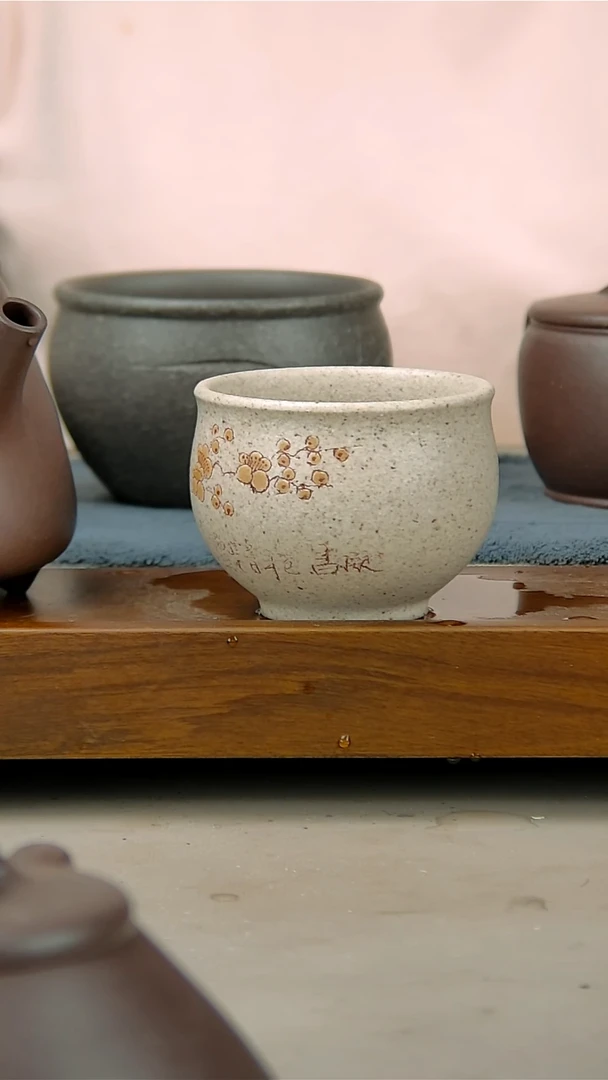 茶壶紫砂100白玉段杯子
