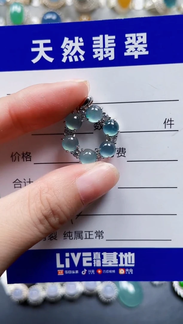颈饰银S925镶嵌翡翠493
