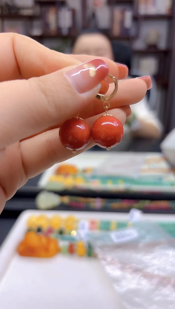 【闪购商品】翡翠耳饰14K金镶嵌耳扣E531