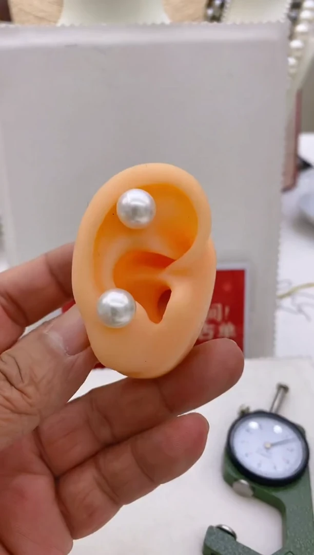 银S925镶嵌海水珍珠耳饰44 10-11mm