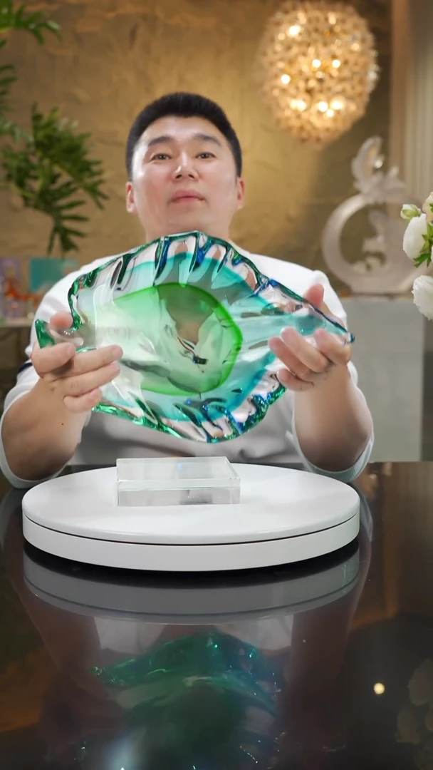 瓷片设计款蓝绿果盘