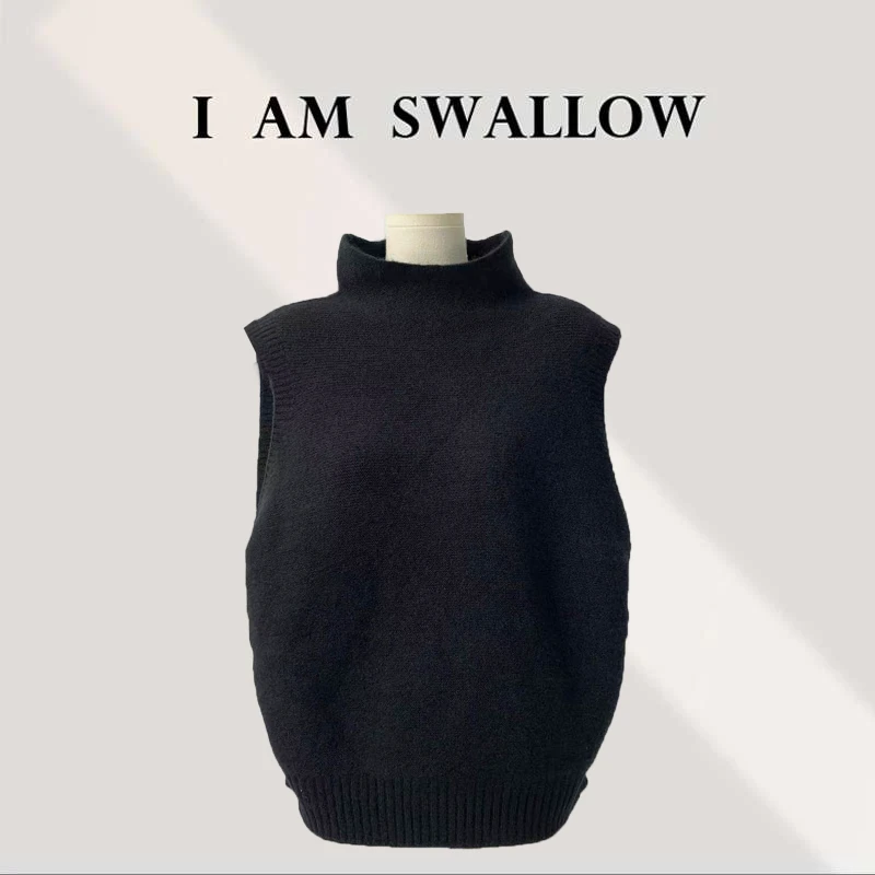 【A/M Swallow】25Ss新品羊绒高领马甲25092