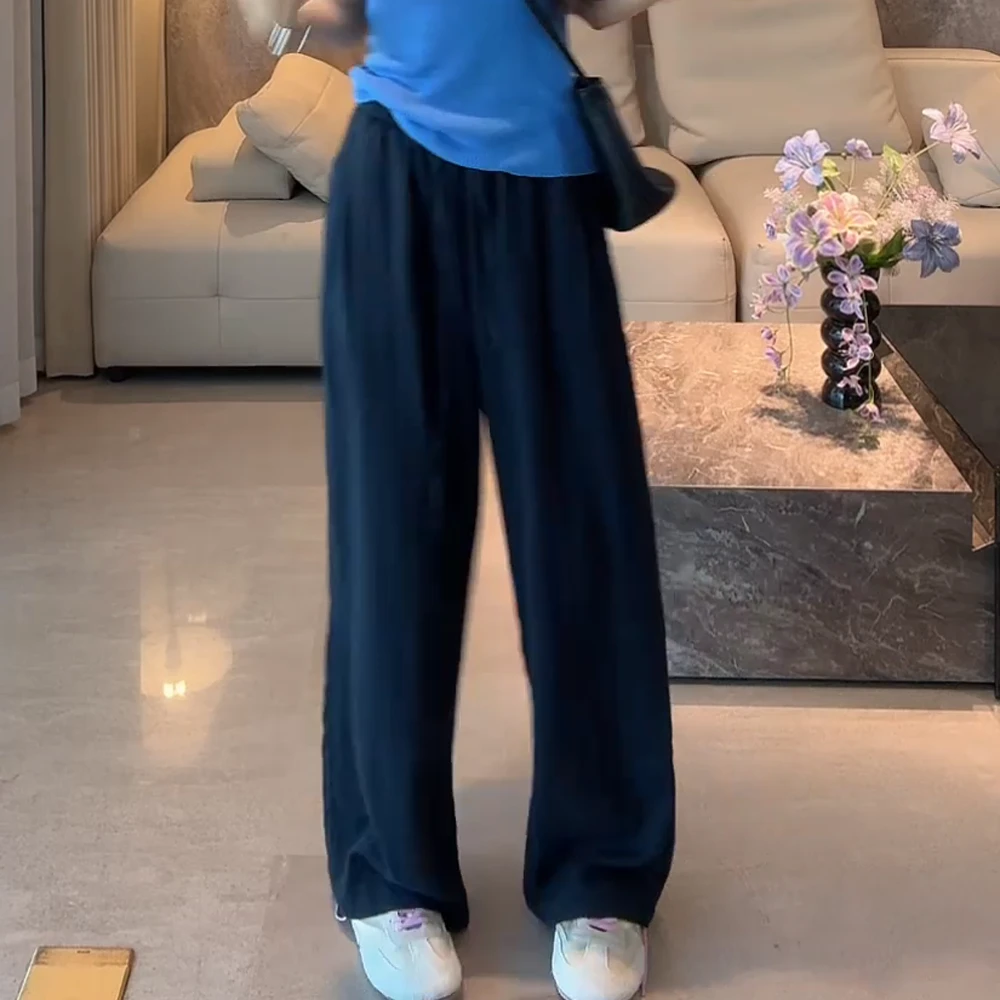 2025氧气裤~夏款混纺直筒裤高腰时尚休闲百搭夏季垂感纯色韩版