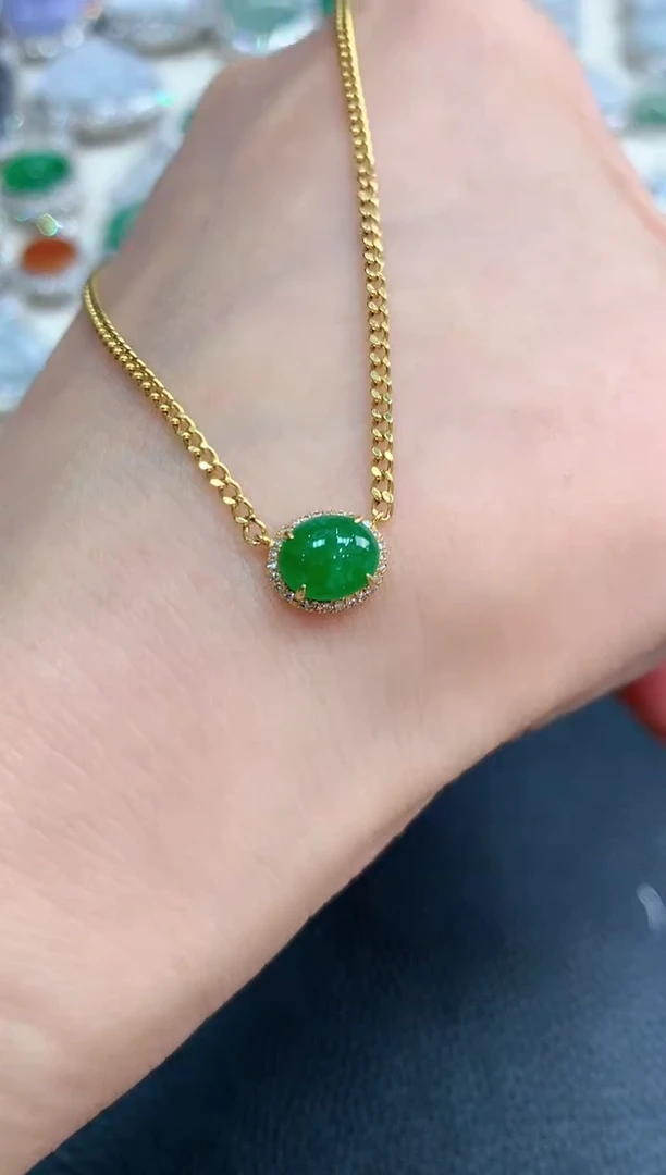 【闪购商品】翡翠套链18K金镶嵌v6  多样性一件发货