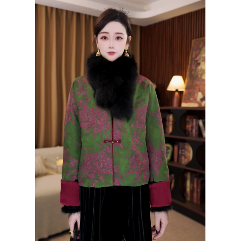 【竹烟】新中式冬新女装白鸭绒保暖羽绒服MCGYR2315