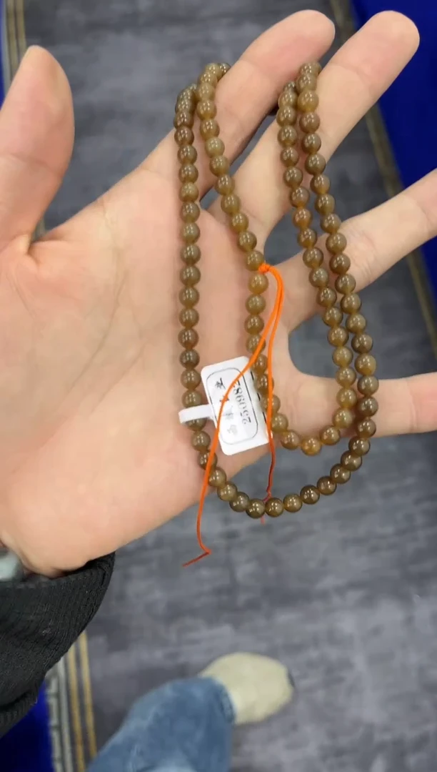 未镶嵌手串和田玉且末金山纯糖108项链卡6微色差