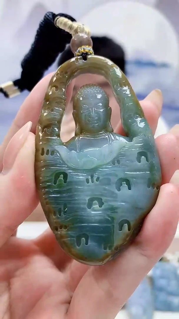 未镶嵌定制翡翠5028MM-毛货挂件8