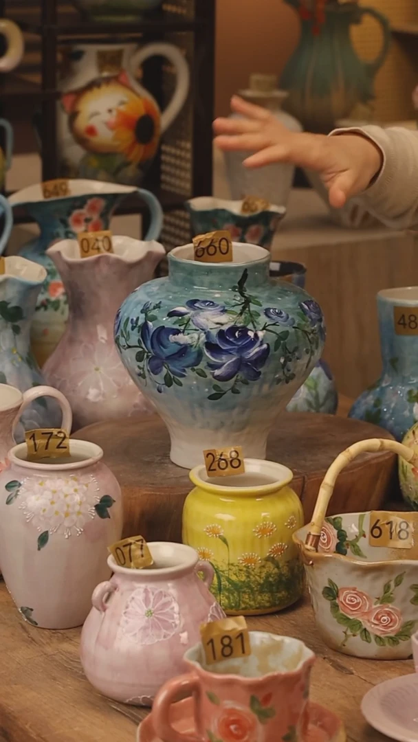 陶瓷景德镇设计师手作花器摆件侘寂风@M660@