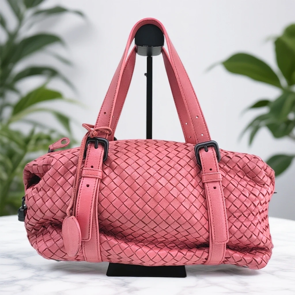 95新 BOTTEGA VENETA/葆蝶家  粉色手提单肩包 1740 3755