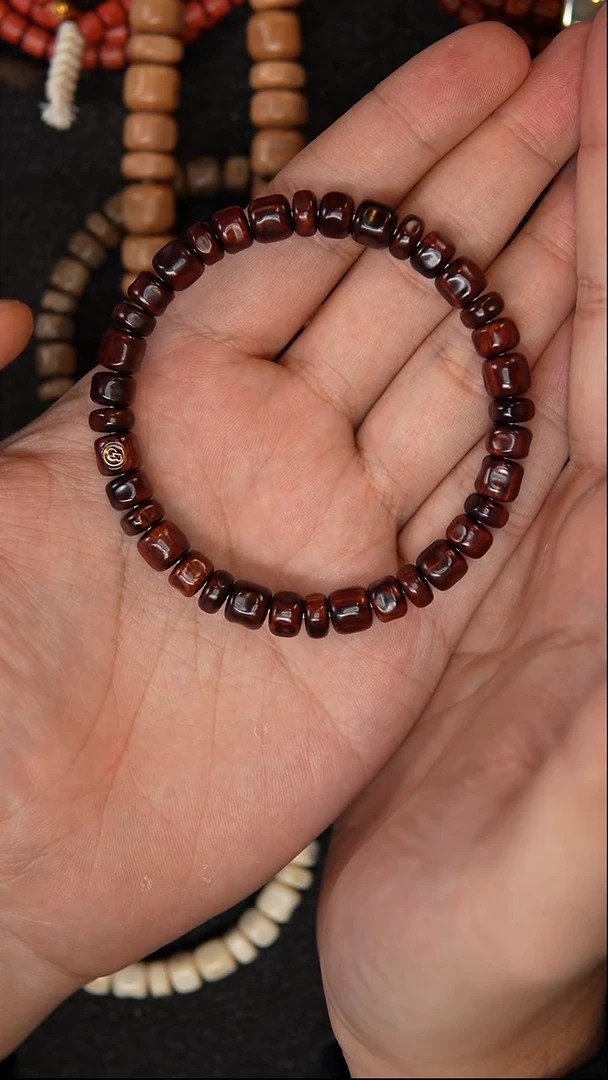 手串/手链黄花梨/降香黄檀1条紫油梨藏式奶酪无相尺寸7+单金