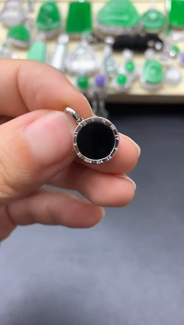 颈饰18K金镶嵌翡翠178-中国好珍宝