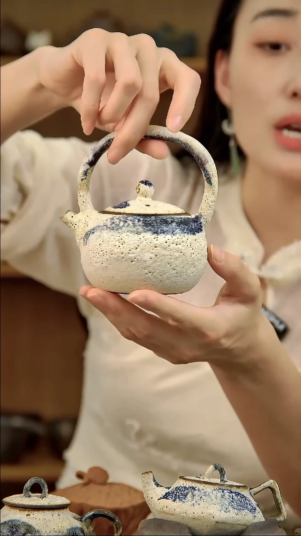 言野手作 粉引提梁壶