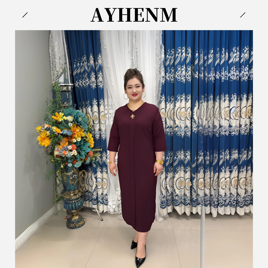 【AYHENM】BAO爆款时尚款气质七分袖连衣裙-AY5938