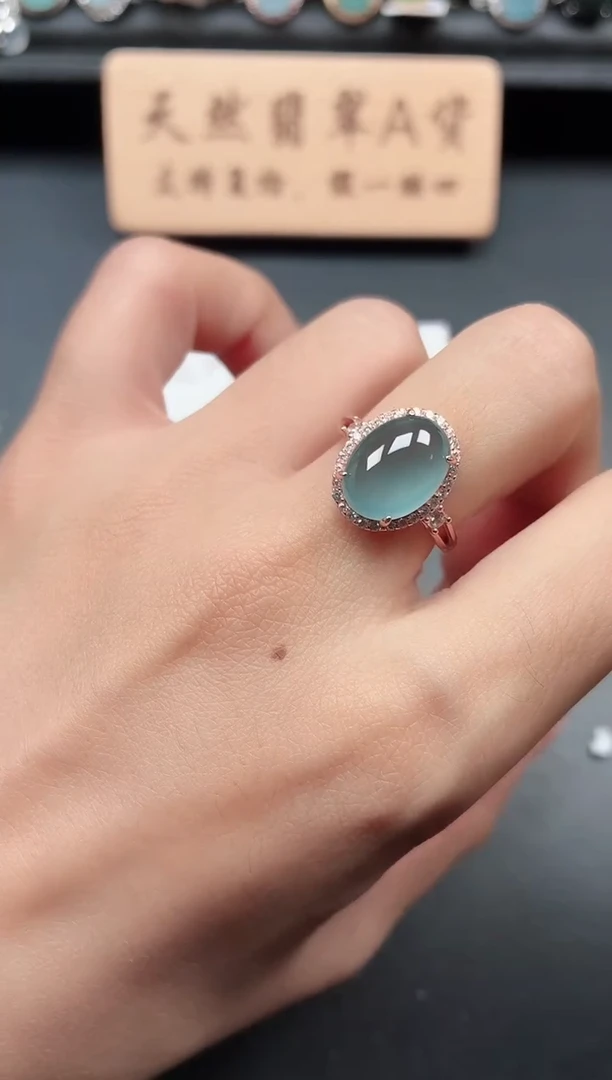 银S925镶嵌戒指翡翠111