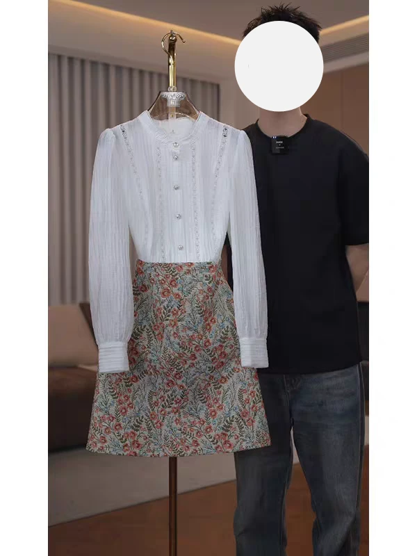 法式气质轻奢拼接长袖连衣裙女2025秋季新款高级感显瘦a字短裙子