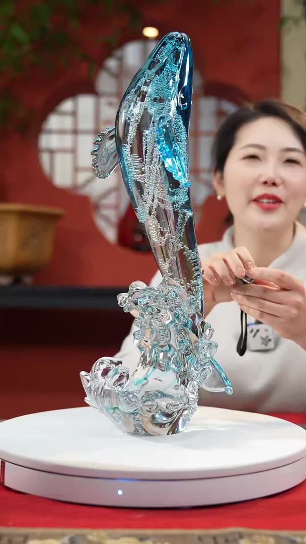 【闪购商品】琉璃手工艺品鲸鱼出海