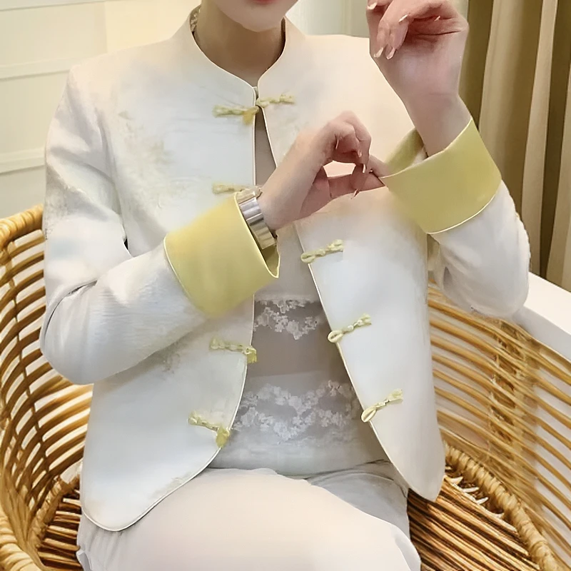 新中式女装2025春秋款气质范国风盘扣高档百搭流行短外套2522