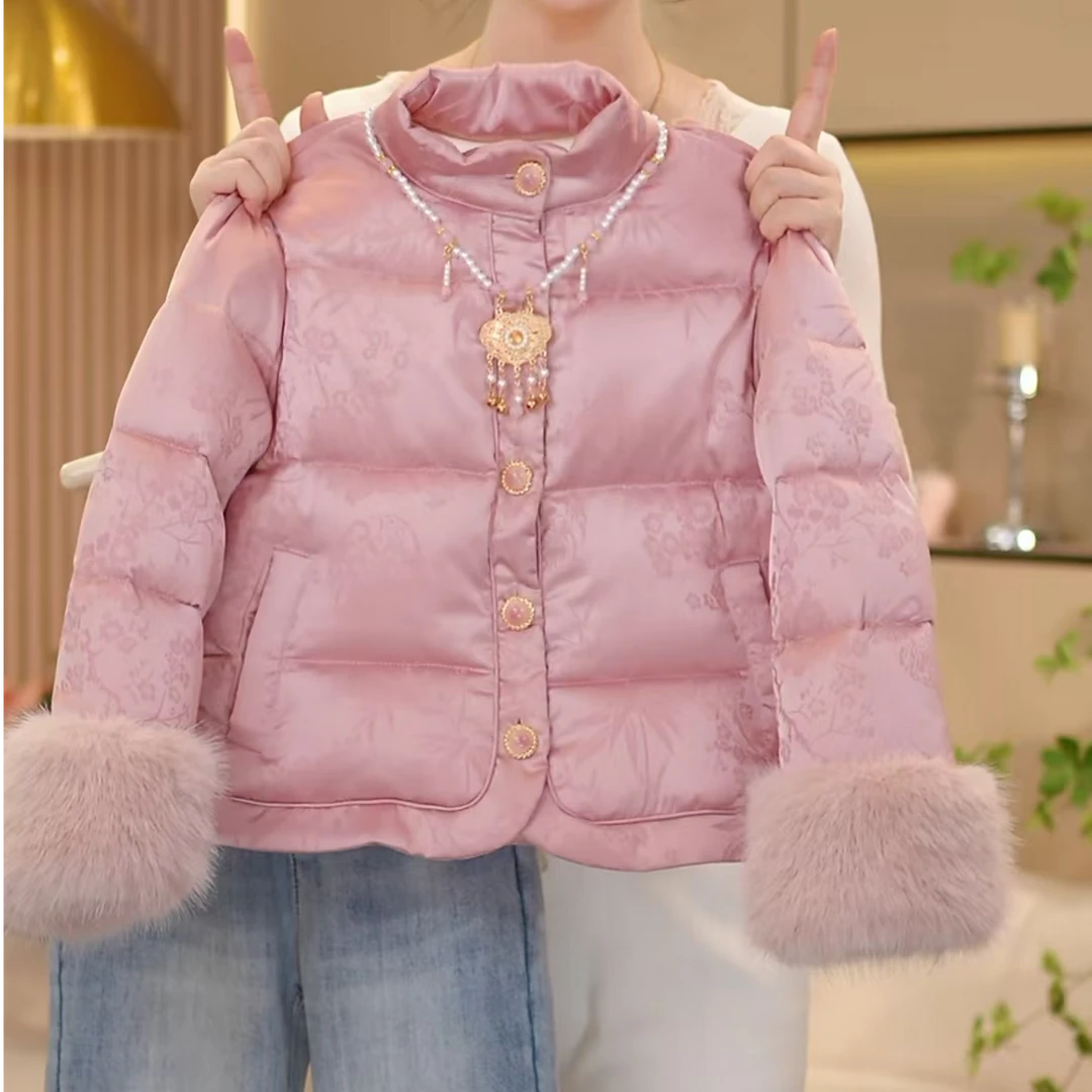 女童新中式棉服2024新款儿童冬装加厚保暖外套小女孩国风冬季棉衣