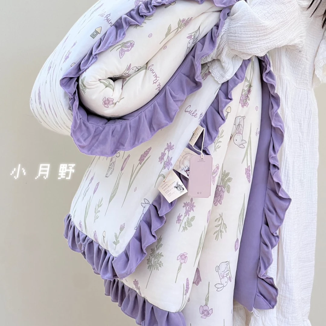 特！法式轻奢A类母婴级双层纱蚕丝春秋被亲肤被子被芯