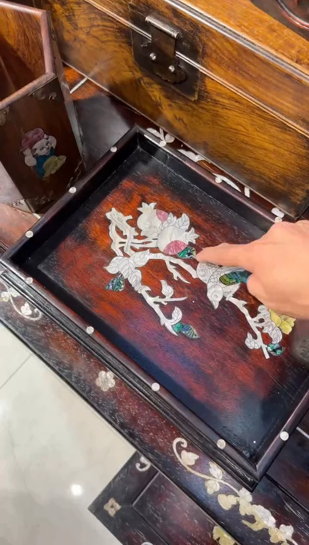 木木头款紫檀石榴围栏盘268