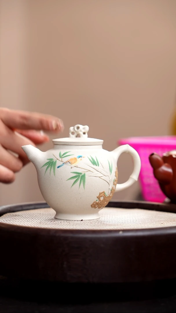 【闪购商品】紫砂茶壶白玉段秋水太湖石