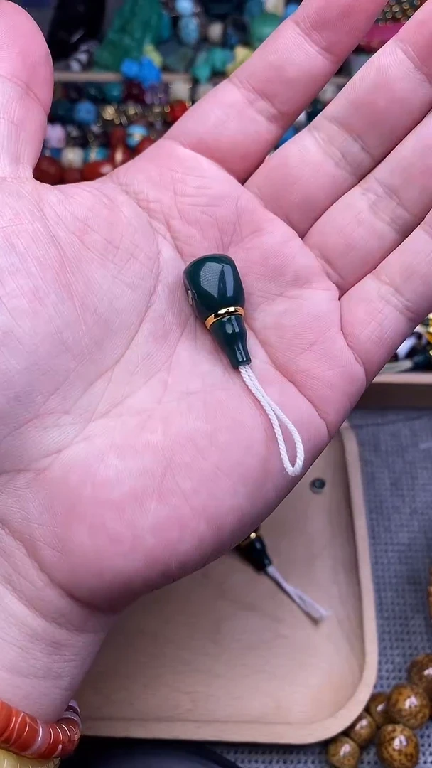 手工艺品琉璃老油绿分体三通卡12mm 单个发