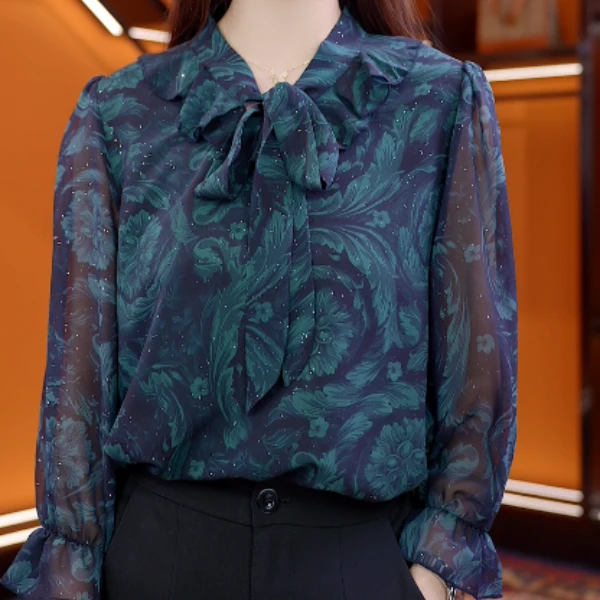 夜影星语-2025新款气质优雅衬衫时尚减龄洋气女士上衣
