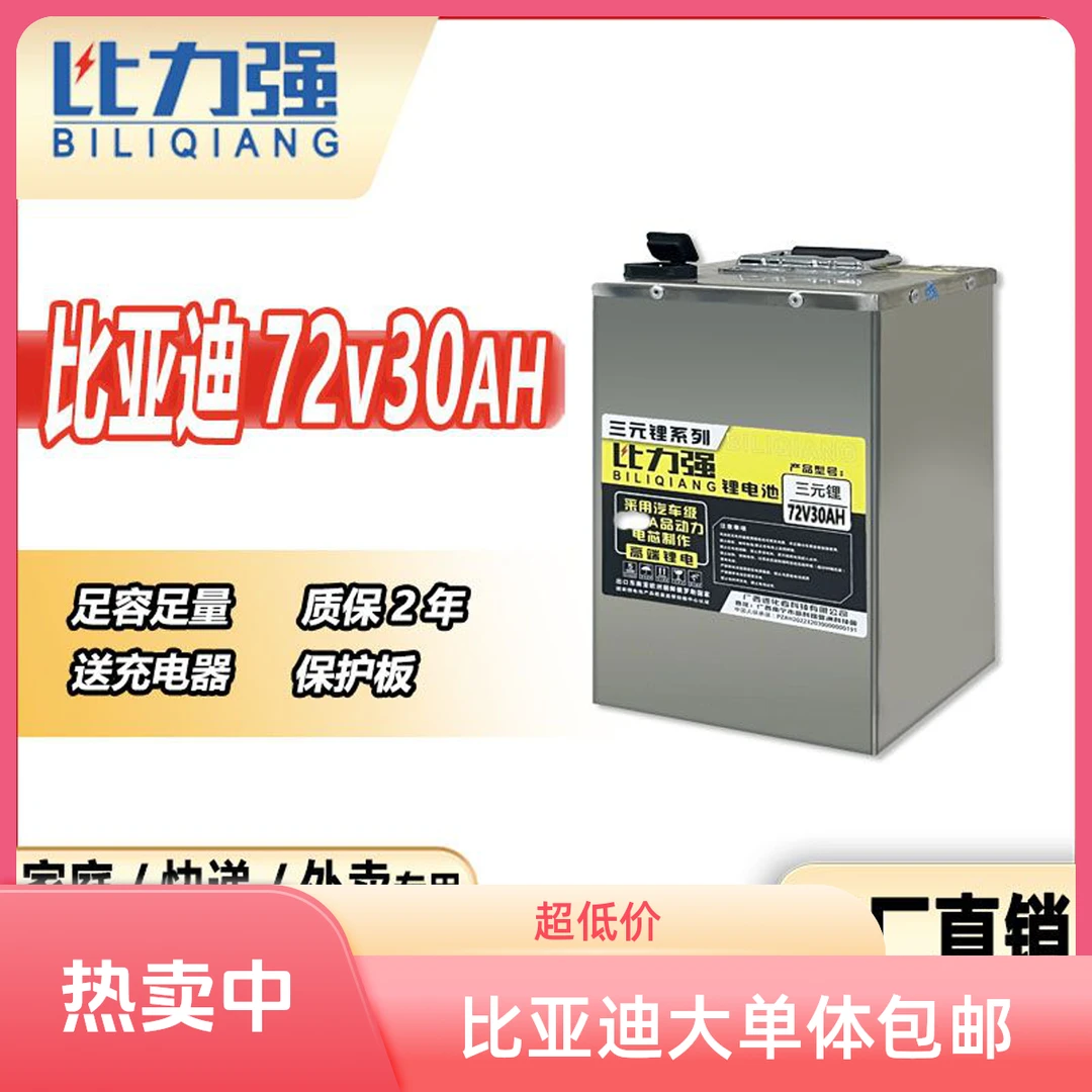 电动车比亚迪大单体 30安 三元锂（送保护板送充电器）