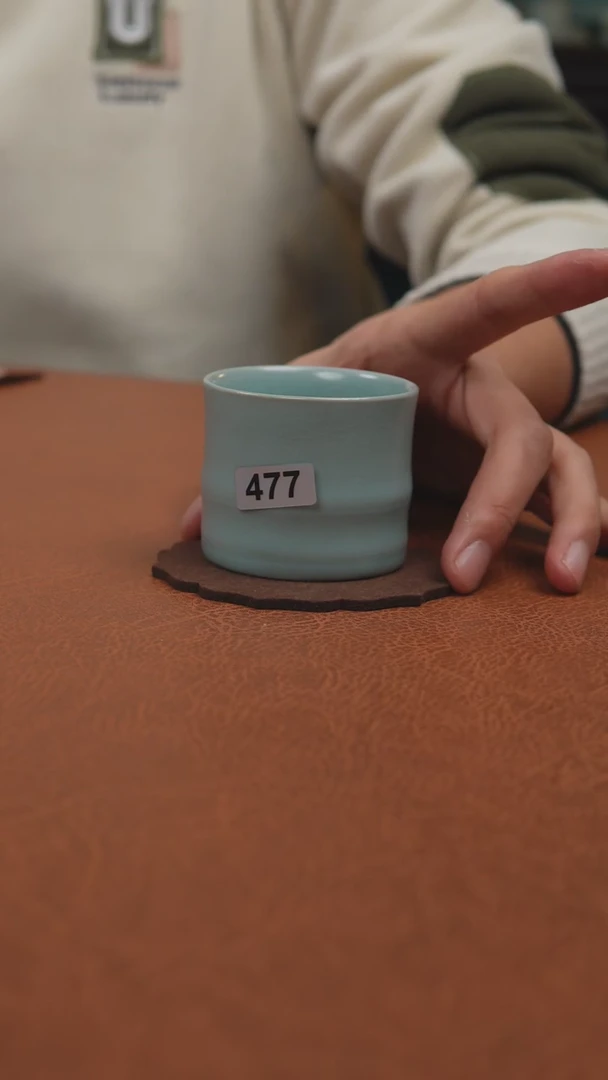 【闪购商品】杯汝州原产地原矿釉微瑕仿古竹节杯