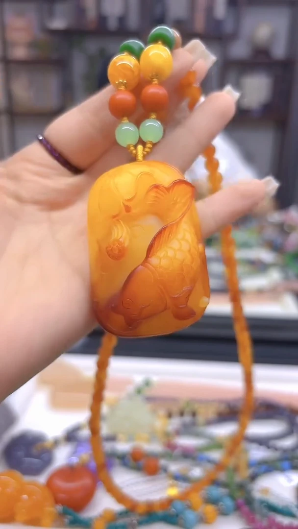 未镶嵌毛衣链蜜蜡DIY款M178