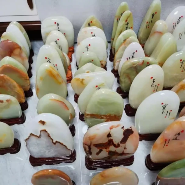 奇石天然原石玉石摆件家居办公装饰博古架玄关摆件