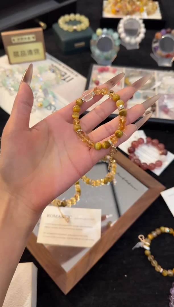 合金手链水晶黄虎眼手链x2248