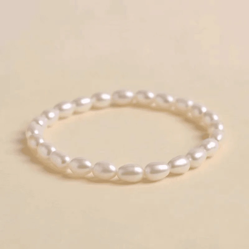 【白米】约5-6mm淡水无核珍珠时尚百搭简约珍珠手链DSL00576