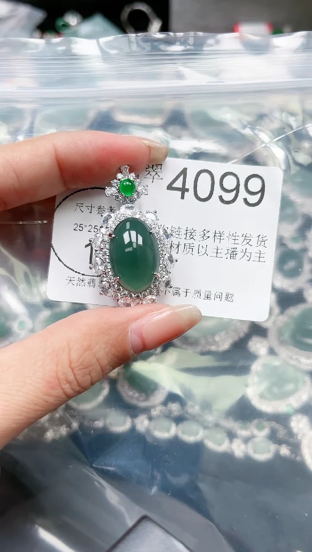 【闪购商品】翡翠颈饰未镶嵌4099赠皮绳