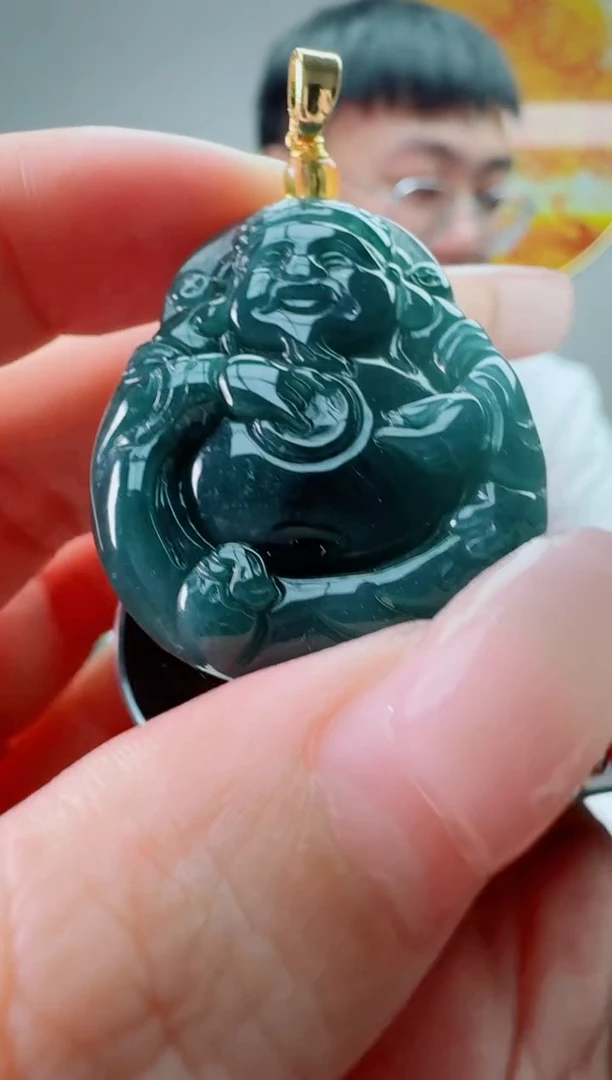 翡翠未镶嵌颈饰财神多样性随机发其一