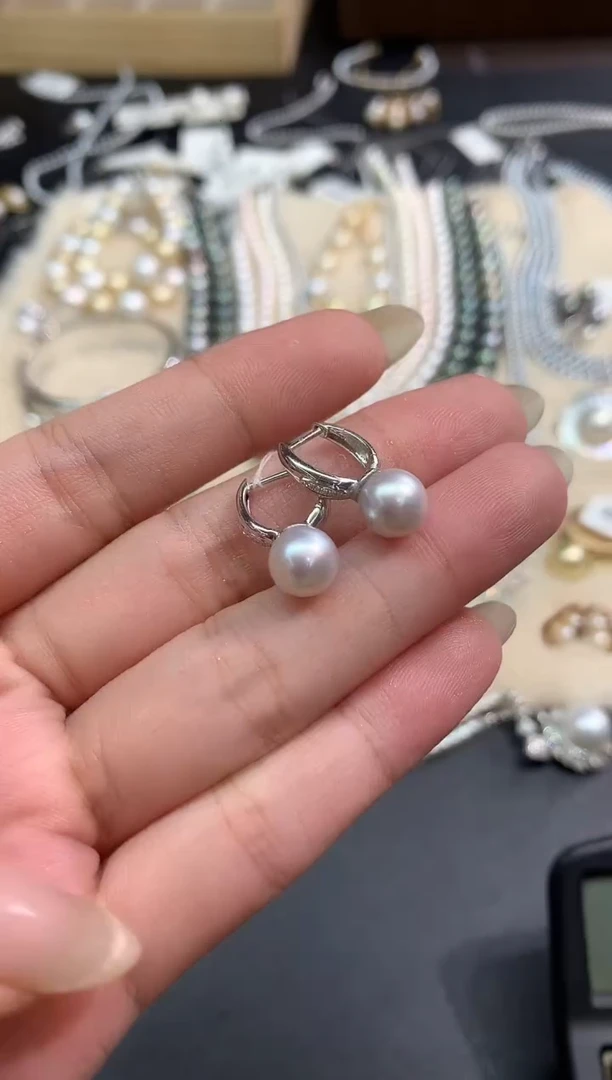 18K金镶嵌耳饰海水珍珠E592|多样性发货一件|2580